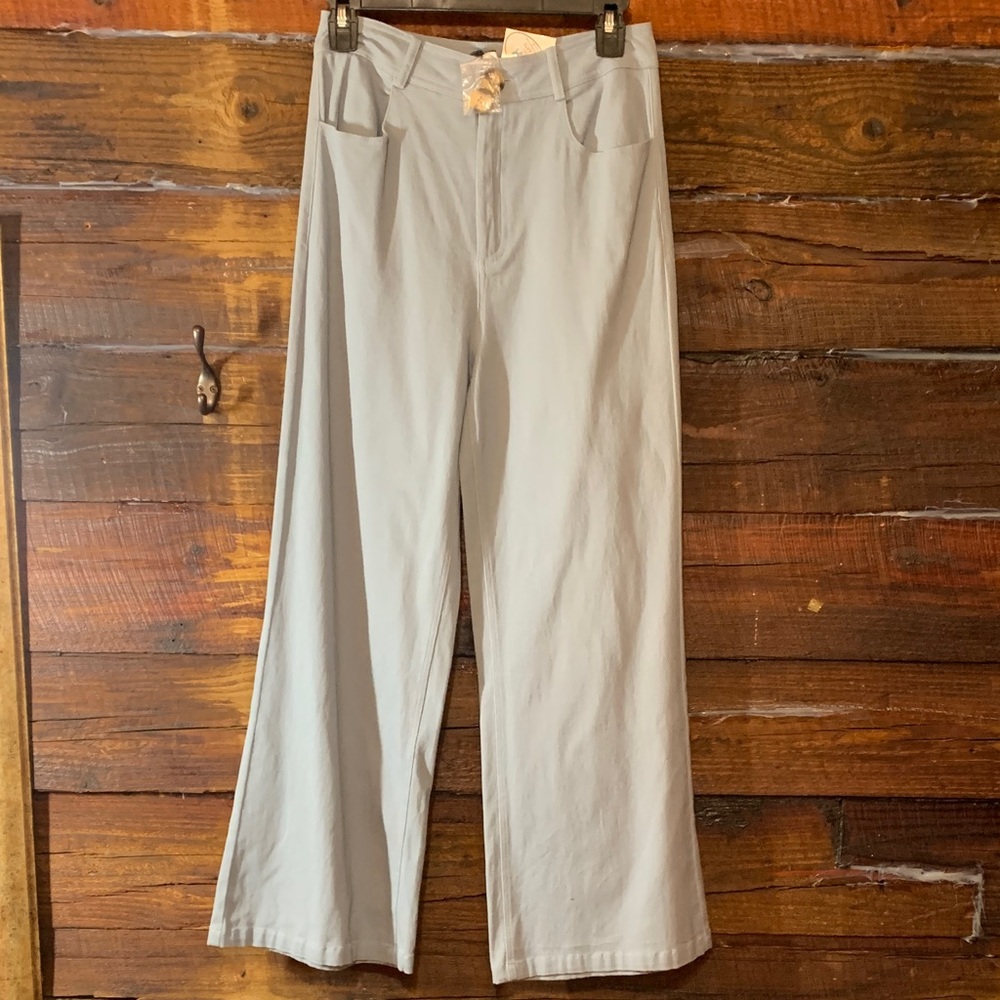 Light Blue Wide-Leg Pants